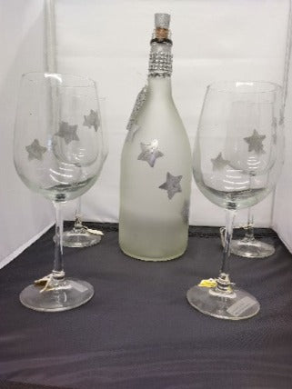 Metallic Silver Stars Reimagined 5pc Bar Set