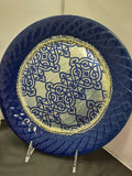 Eloquent Blue Hand Designed 2 Pc Display Plates