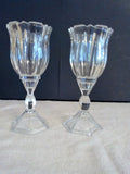 "Royal" Cut Crystal Wine Goblet 2pc Set with Hexagon Base - FayZen's Kreations