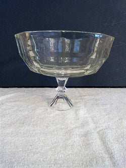 Raised Lead Crystal Faceted Fruit Bowl with Decorative Stem & Foot - FayZen's Kreations