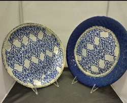 Eloquent Blue Hand Designed 2 Pc Display Plates