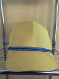 Royal Blue Metallic Sequin Trimmed Yellow Baseball Hat - FayZen's Kreations
