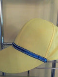 Royal Blue Metallic Sequin Trimmed Yellow Baseball Hat - FayZen's Kreations