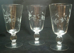 Fern Leaf Engraved Crystal Water Glass Set - FayZen's Kreations