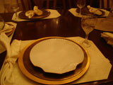Mikasa Shell-Shaped, Gold-Rimmed Luncheon Plate Set - FayZen's Kreations