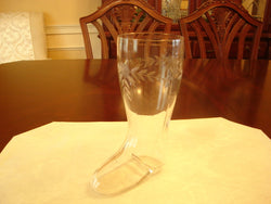 Fern Leaf Engraved Crystal Boot Figurine - FayZen's Kreations
