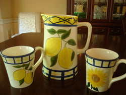 Lemonade 5 pc - Pitcher and 4 Mugs - FayZen's Kreations