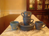 Blue Ceramic Espresso Saucer & Cup Set - FayZen's Kreations