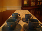 Blue Ceramic Espresso Saucer & Cup Set - FayZen's Kreations
