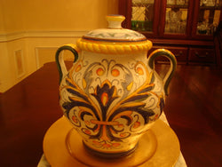 Urn-Shaped Colorfully Decorated Jar and Top - FayZen's Kreations