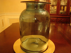 Large Blue Glass Vase/Jug with Wide Rim - FayZen's Kreations