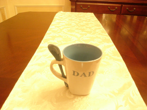 Dad White/Blue Coffee Mug and Spoon - FayZen's Kreations