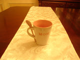 Mom White/Pink Coffee Mug and Spoon - FayZen's Kreations