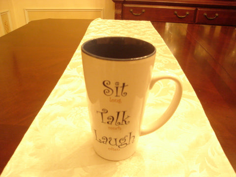 Latte Mug, Sit, Talk, Laugh - FayZen's Kreations