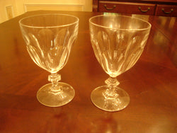 Elegant Oval Indented Crystal Water Glass Set with Decorative Stem - FayZen's Kreations