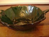 Blenko Glass Emerald Green Cabbage Leaf Design Salad Bowl - FayZen's Kreations