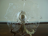 Vintage Raised Etched Crystal Wedding Cake Platter - FayZen's Kreations