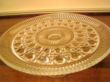 Vintage Federal Glass Windsor Raised Cake Plate Button and Cane Pattern - FayZen's Kreations