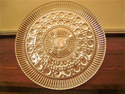 Vintage Federal Glass Windsor Raised Cake Plate Button and Cane Pattern - FayZen's Kreations