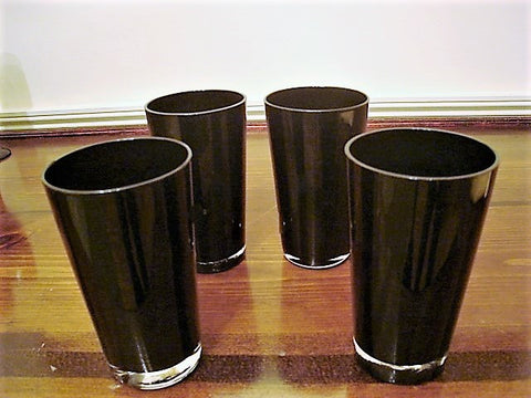 Luminarc "Shade" Black Water Glass 4 pc Set - FayZen's Kreations