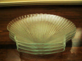 Shell Shaped Clear Glass Luncheon Plate 4pc set - FayZen's Kreations