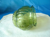 Oval Vintage ALR Co. Green Bowl with Scalloped Base and Rim - FayZen's Kreations