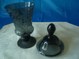 Black Etched Apothecary Jar with Tear-Drop Top - FayZen's Kreations