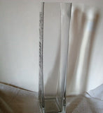 Hand-Blown Tall Glass IKEA "Rektangel" Floor Vase with Vinyl Etching - FayZen's Kreations
