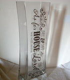 Hand-Blown Tall Glass IKEA "Rektangel" Floor Vase with Vinyl Etching - FayZen's Kreations