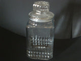 Pressed Cut Diamond Cookie/Storage Jar with Octagon-Shaped Stopper - FayZen's Kreations