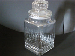 Pressed Cut Diamond Cookie/Storage Jar with Octagon-Shaped Stopper - FayZen's Kreations