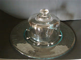 Line-Embossed Serving Platter with Crystal Beads and Dome - FayZen's Kreations