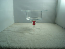 Contemporary Crystal Footed Candy Dish "Red Marbles" - FayZen's Kreations