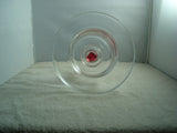 Contemporary Crystal Footed Candy Dish "Red Marbles" - FayZen's Kreations