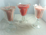 Footed Tulip Top Parfait Glass Container Candle - FayZen's Kreations