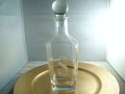 Decanter Etched with Ltr "S" - FayZen's Kreations