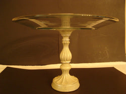 "Elevate" Raised Cake Stand with Fluted Resin Column Base - FayZen's Kreations