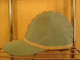 Blue Baseball Hat with 5 Shell Buttons and Ivory Trim - FayZen's Kreations