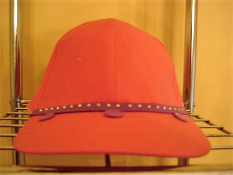 Pink Baseball Hat with Crystal Adorned Purple Trim & Buttons - FayZen's Kreations