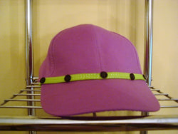 Violet Baseball Hat with Neon Green Trim & Purple Buttons - FayZen's Kreations