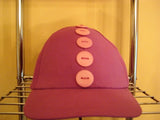 Violet Baseball Hat with Large Pink Buttons - FayZen's Kreations