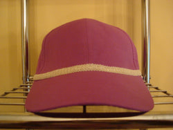 Ivory Woven Trim on Violet Baseball Hat - FayZen's Kreations