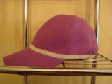 Ivory Woven Trim on Violet Baseball Hat - FayZen's Kreations