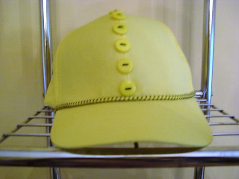 Yellow Baseball Hat with Yellow & Black Trim and Yellow Buttons - FayZen's Kreations