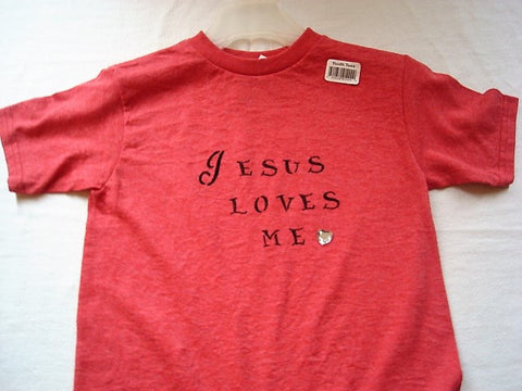 "Jesus Loves Me" Hand Crafted Youth T-Shirt - FayZen's Kreations