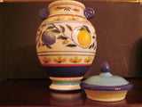 Living Art Urn-Shaped Colorfully Decorated Jar with Contrasting Top and Handles - FayZen's Kreations