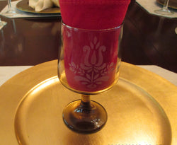 Pfaltzgraff Brown Etched Wine Glass Set - FayZen's Kreations
