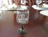 Pfaltzgraff Brown Etched Wine Glass Set - FayZen's Kreations