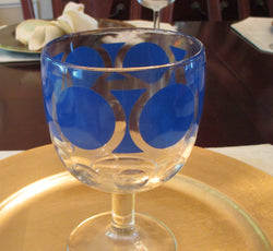 Blue Circles & Columns Compote Bowl - FayZen's Kreations