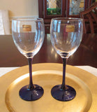 Luminarc Blue Stem Crystal Wine Glass Set - FayZen's Kreations